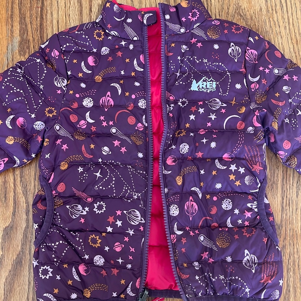 REI girls reversible winter coat, sz 3t, like new